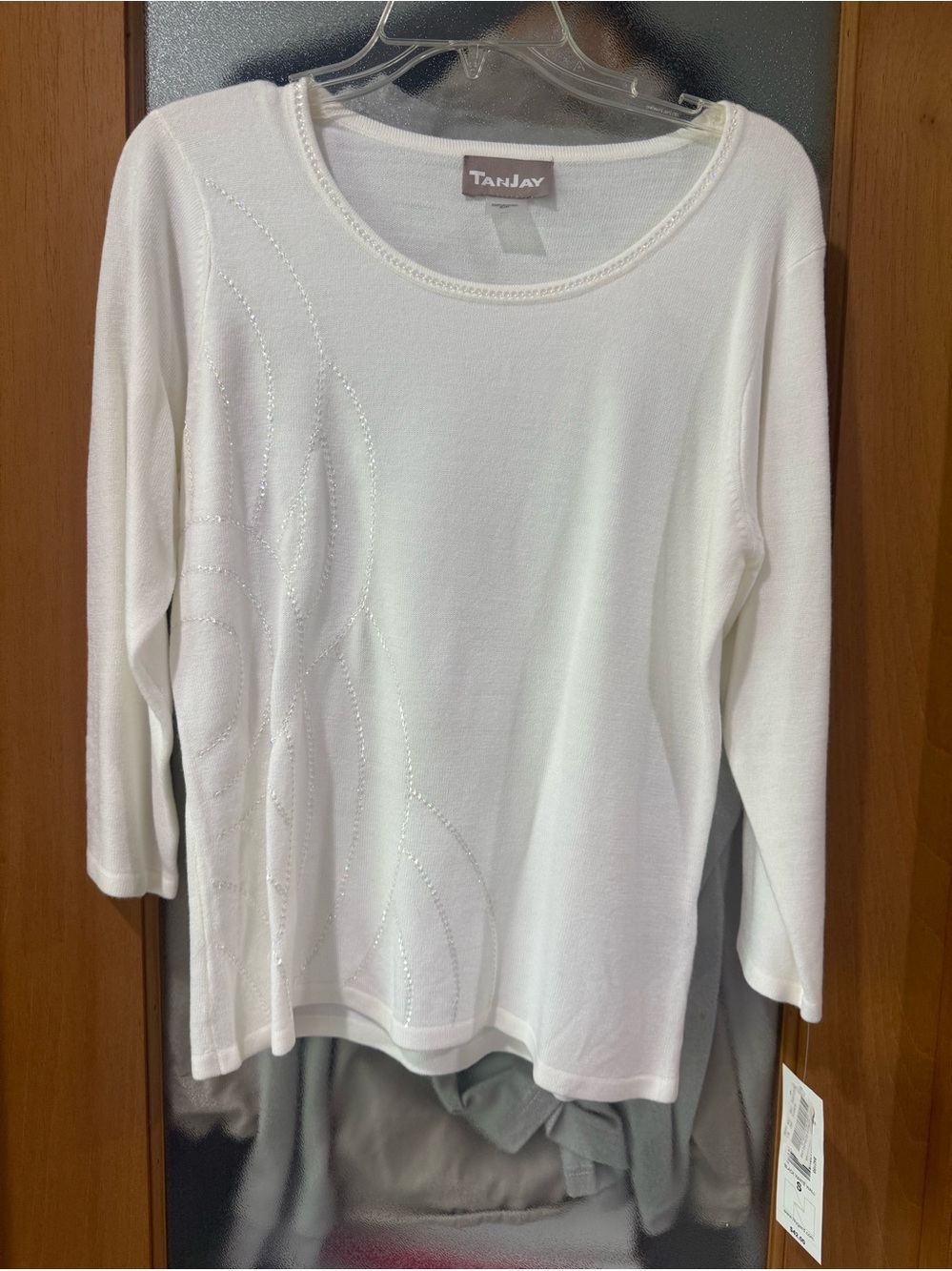 TanJay - Cream / Ivory / Off White Embellished Sweater & Jacket - 2 Total Items